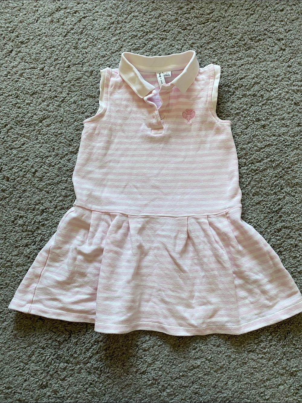 Janie and Jack x Disney Girls Pink Striped Polo Dress size 5